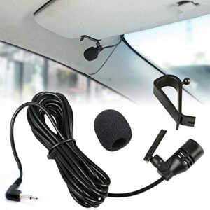 Car Microphone Stereo 3.5mm Jack Assembly Mic Car Radio Microphone Compatible with Kenwood Boss Corehan Power Acoustik JVC Sony Jensen Alpine Car Vehicle Head Unit Bluetooth Enabled Audio GPS DVD