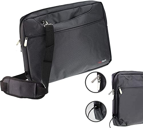 Navitech Black Sleek Water Resistant Travel Bag - Compatible with NAVISKAUTO 12" Portable Dual Screen DVD Player