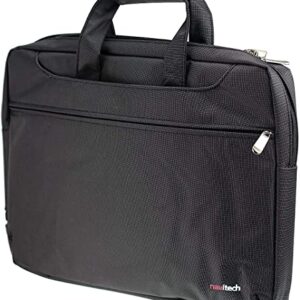 Navitech Black Sleek Water Resistant Travel Bag - Compatible with NAVISKAUTO 12" Portable Dual Screen DVD Player