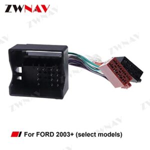 ZWNAV ISO Car Radio Wire Cable Wiring Harness Stereo Adapter Connector Adaptor Plug Power and Loudspeaker Fit for Ford 2003+ (Select Models)