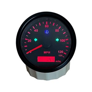 ELING GPS Speedometer Odometer 125MPH Mileage Adjustable Overspeed Alarm for Boat Car Truck Motorcycle 85mm