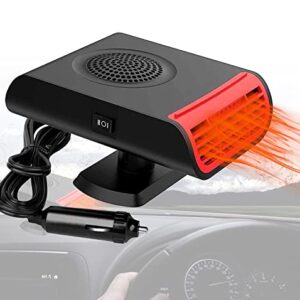 Car Heater,12V Fast Heating Defrost Defogger, 2 in1 Fast Heating or Cooling Fan Car Heater That Plugs into Cigarette Lighter,Portable Automobile Windscreen Fan for All Cars!