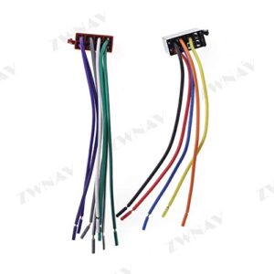 ZWNAV Universal ISO Car Radio Wire Cable Wiring Harness Stereo Adapter Connector Adaptor Plug Power and Loudspeaker (Male)