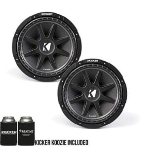 KICKER Comp 12-inch (30cm) Subwoofer, 4-Ohm, RoHS Compliant Bundle