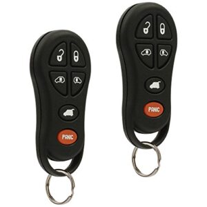 car key fob keyless entry remote fits 2001 2002 2003 chrysler town & country voyager/dodge caravan & grand caravan (04686797), set of 2