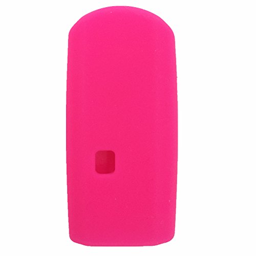 Ezzy Auto Black and Hot Pink Silicone Rubber Key Fob Case Key Covers Key Jacket Skin Protector fit for Mazda 4 Buttons Key