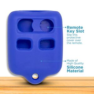 Keyless2Go Replacement for New Silicone Cover Protective Case for 4 Button Remote Key Fobs FCC CWTWB1U345 CWTWB1U331 - Blue