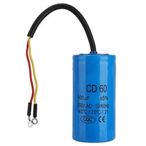 250v ac 600uf 50/60hz cd60 run capacitor with wire lead for motor air compressor