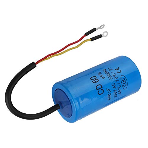 250V AC 600uF 50/60Hz CD60 Run Capacitor with Wire Lead for Motor Air Compressor