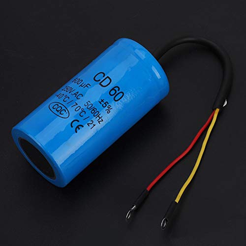 250V AC 600uF 50/60Hz CD60 Run Capacitor with Wire Lead for Motor Air Compressor