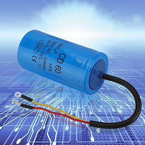 250V AC 600uF 50/60Hz CD60 Run Capacitor with Wire Lead for Motor Air Compressor