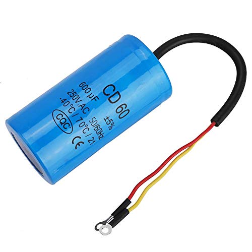 250V AC 600uF 50/60Hz CD60 Run Capacitor with Wire Lead for Motor Air Compressor