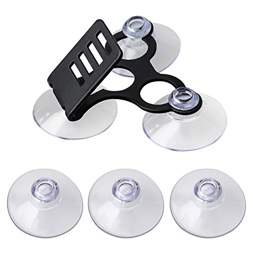 YiePhiot Windshield Suction Cup Mount Holder Compatible with Laser Detectors & Radar Escort Passport 7500 X80 X70 X50 Solo S4 SC 55 s75 Beltronics RX65 Red (Bracket & 6 Suction Cups)