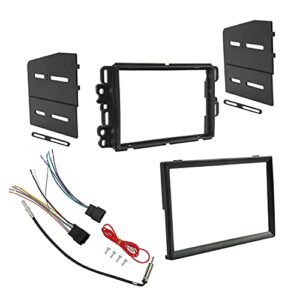 hecasa double din radio dash kit stereo installation install kit w/wire harness antenna compatible with buick chevrolet gmc pontiac saturn suzuki replacement for 95-3305