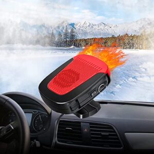 car heater, portable car heater 12v 150w car windshield defogger fast heating & cooling fan 2 in 1 modes fast demisting defroster for cars suv truck and trailer (red1)