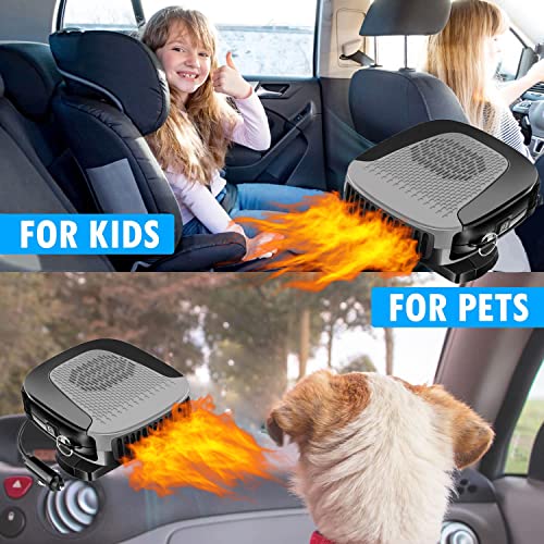 Car Heater, Portable Car Heater 12V 150W Car Windshield Defogger Fast Heating & Cooling Fan 2 in 1 Modes Fast Demisting Defroster for Cars SUV Truck and Trailer (Red1)