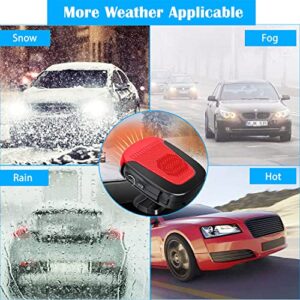 Car Heater, Portable Car Heater 12V 150W Car Windshield Defogger Fast Heating & Cooling Fan 2 in 1 Modes Fast Demisting Defroster for Cars SUV Truck and Trailer (Red1)