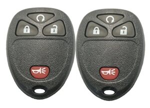keyless entry remote car key fob shell case fit for gm gmc chevrolet chevy buick 4 buttons replacement with button pad (2 key shell)