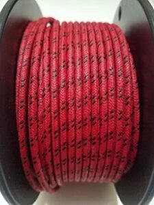 vintage braided cloth covered primary wire 16 gauge red w/ black 10 feet