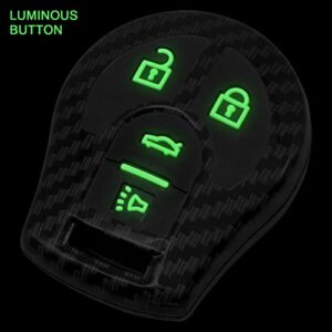TANGSEN Smart Key Fob Case Compatible with Infiniti FX Series G35 Q45 QX56 Nissan 350Z Altima Armada Cube Juke Maxima NV Quest Rogue SENTRA Silicone Rubber Night-Luminous Black