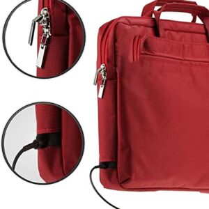 Navitech Red Sleek Water Resistant Travel Bag - Compatible with Philips PD9000/37 9-" LCD Portable DVD Player