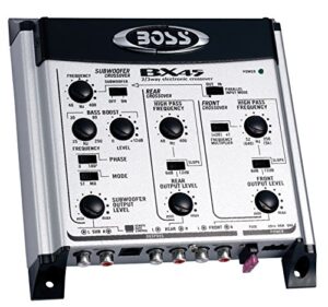 boss audio systems bx45 2 3 way pre-amp car electronic crossover – silver and black