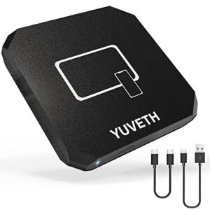 yuveth wireless carplay adapter 2023 newest version, wireless carplay dongle compatible with apple ios 12+ auto connect plug play for oem wired carplay car model 2017+ support online update, black