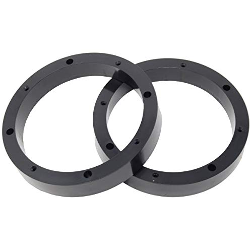 1 Pair 6.5" Plastic Speaker Spacer Rings - Subwoofer Mid Range Custom Installation Mounting Adapter