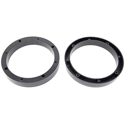 1 Pair 6.5" Plastic Speaker Spacer Rings - Subwoofer Mid Range Custom Installation Mounting Adapter