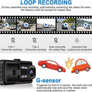 Supad Dash Cam,Dash Camera for Car,3 Inch LCD Screen,720P Full HD Car Dashboard Recorder,120° Wide Angle Dashcam,Night Vision,WDR, Motion Detection, Parking Mode