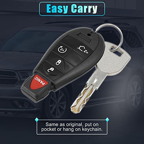 X AUTOHAUX 2pcs Replacement Keyless Entry Remote Car Key Fob M3N5WY783X 433Mhz for Dodge Grand Caravan Challenger Charger for Ram 1500 2500 5 Button with Door Ke