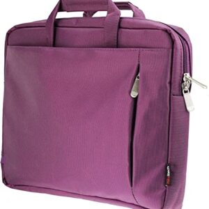Navitech Purple Sleek Water Resistant Travel Bag - Compatible with APEMAN PV770 Portable 7.5" DVD Player