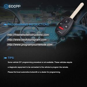 ECCPP Uncut 313.8MHz Keyless Entry Remote Key Fob Ignition Key Fob for Honda Accord CR-V Element OUCG8D-380H-A (Pack of 2)