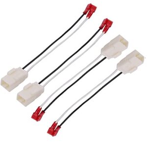 4 pack 72-6514 speaker wire harness adapter plug compatible with jeep wrangler chrysler town & country speaker harness adapter dodge dakota front rear door speaker wiring harness adapter (4)