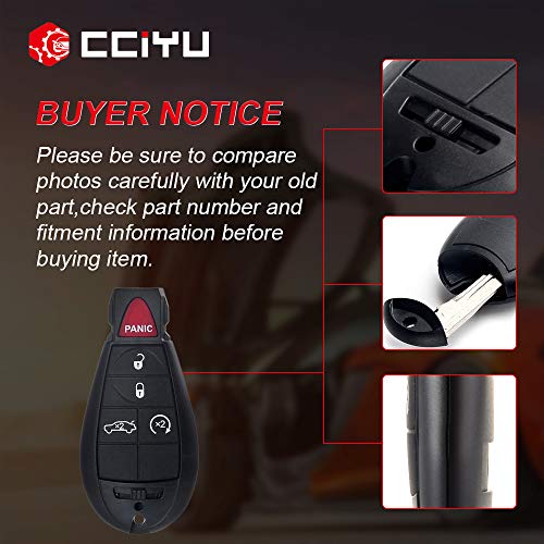 cciyu X 1 Flip Key Fob with Key Blade 5 buttons Replacement for 08 09 10 11 12 for C hrysler for D odge for J eep Series with FCC 56046639AC