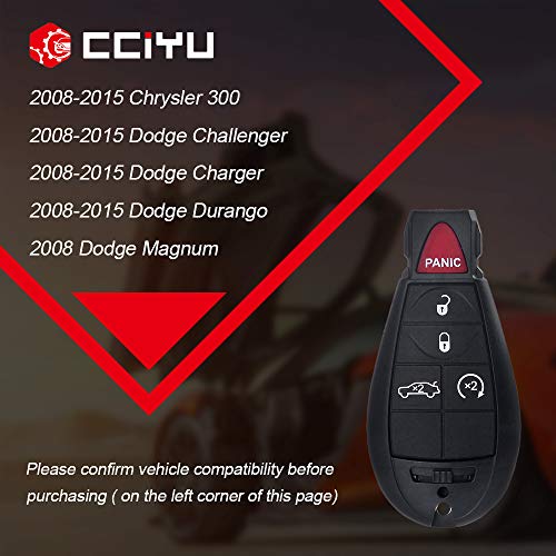 cciyu X 1 Flip Key Fob with Key Blade 5 buttons Replacement for 08 09 10 11 12 for C hrysler for D odge for J eep Series with FCC 56046639AC