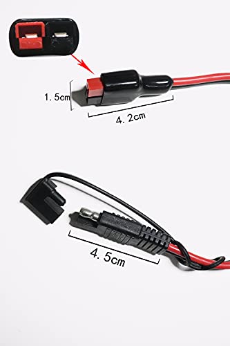 NEWZINIU with Waterproof and Dustproof Cover SAE TOandersonPort Adapter 12AWG Cable，for Pre-Wired RV Boat Charge Battery Solar Panel-30cm/0.98ft