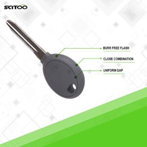 SCITOO Compatible with Keyless Entry Kit, 2 New Uncut Key Fob Replacement Transponder Chip Ignition Key 46 Blank Blade Tan Head 04-16 for Jeep for Patriot for Commander 5102247AA