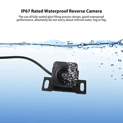 Car Rear View Backup Camera Reverse Wide Angle Night Vision Waterproof Parking Assistance Camera Dynamic Trajectory Guide Line;IP67 Rated Waterproof;High Definiti