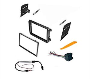 asc double din car stereo radio dash kit, wire harness, and antenna adapter for vw volkswagen: 12-15 beetle,09-14 cc,07-14 eos,10-14 golf,06-14 gti,06-15 jetta,06-14 passat,06-09 rabbit,09-14 tiguan