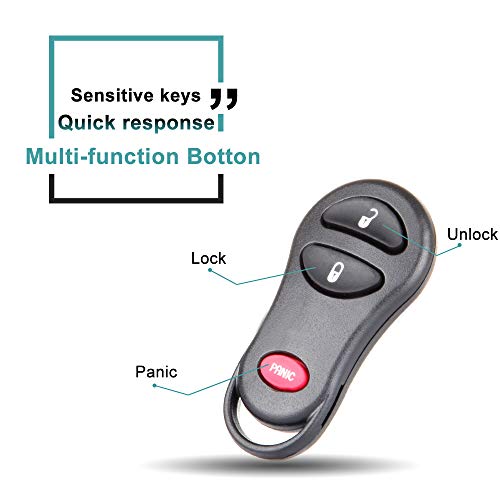 SELEAD Flip Key Fob 3 Buttons Keyless Entry Remote fit for 1999-2005 Prowler Voyager Dodge Caravan Dakota Durango Ram Pickup Antitheft Keyless Entry Systems GQ43VT17T-1 1pc US Stock