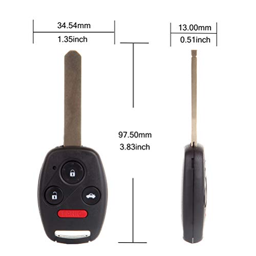 OCPTY 2X Flip Key Entry Remote Control Entry Remote key Fob Transponder Ignition Key replacement for 04-2 for H onda Accord CR-V fcc:OUCG8D-380H-A 35111-SHJ-305 850G-G8D380HA