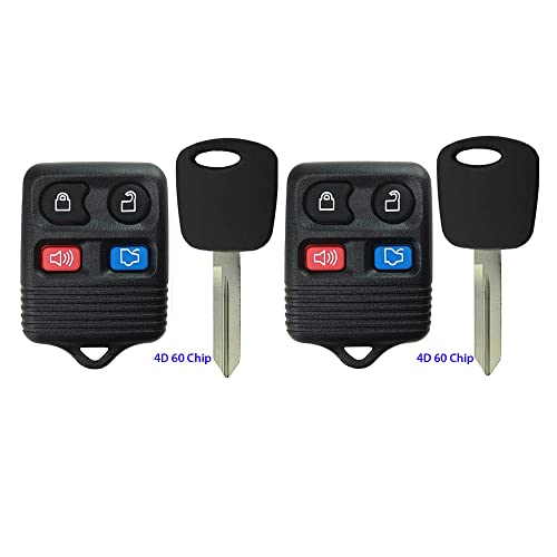 2 AKS KEYS Compatible with Lincoln LS 2000 2001 2002 Keyless Fob + 4D 60 Key