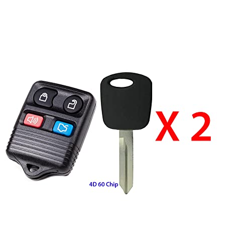 2 AKS KEYS Compatible with Lincoln LS 2000 2001 2002 Keyless Fob + 4D 60 Key