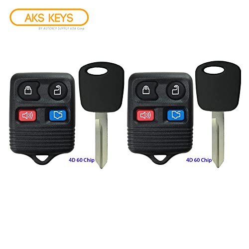 2 AKS KEYS Compatible with Lincoln LS 2000 2001 2002 Keyless Fob + 4D 60 Key