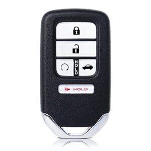 key fob remote replacement fits for honda civic 2016 2017 2018 2019 2020 2021 kr5v2x smart proximity keyless entry remote control uncut 5 buttons 433mhz (72147-tba-a11)