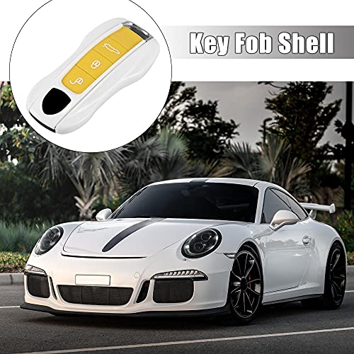 X AUTOHAUX 1 Set White Painted Key Cover Fob Shell Cover for Porsche Panamera Cayenne Taycan