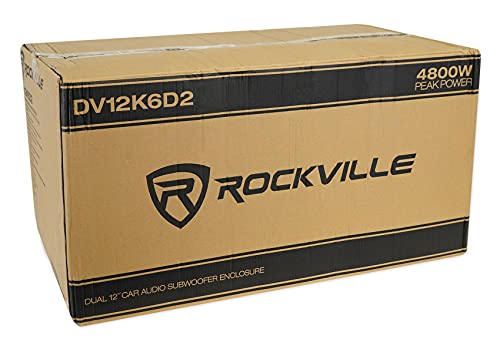 Rockville DV12K6D2 Dual 12" 4800w Car Audio Subwoofers Plexi Sub Enclosure Box