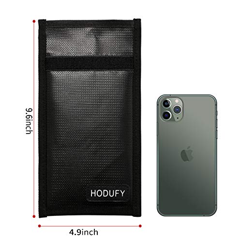 Hodufy Upgraded Faraday Bags for Key Fob (2 Pack), 7.7 x 4.7 Inches Faraday Cage Protector, Fireproof Waterproof Cell Phone Signal Jammer, Car RFID Signal Blocking, Anti-Theft Pouch