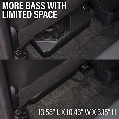 Sound Storm Laboratories US10K 10 Inch Under Seat Powered Car Audio Subwoofer - 1000 Watts Max, Low Profile, Built in Amplifier, for Truck, Boxes and Enclosures, Remote Subwoofer Control